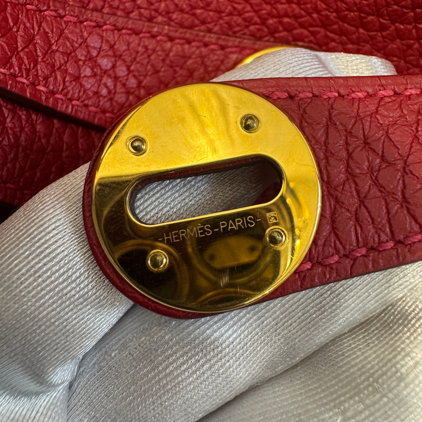 エルメス リンディ 26 レッド ゴールド金具 【中古】