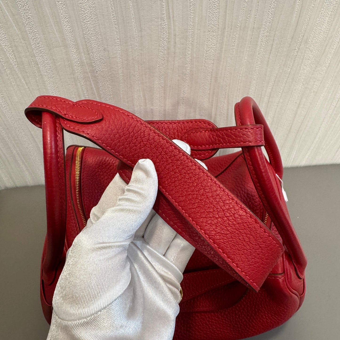 エルメス リンディ 26 レッド ゴールド金具 【中古】