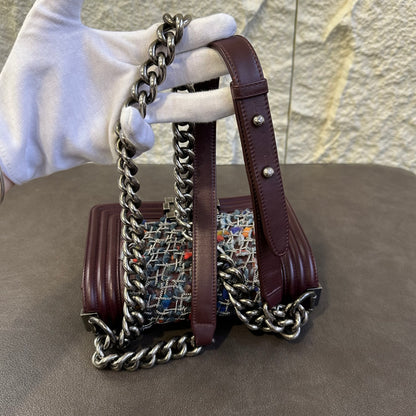 CHANEL Handcrafted Silver Thread Tweed LeBoy Bag [Pre-Owned]