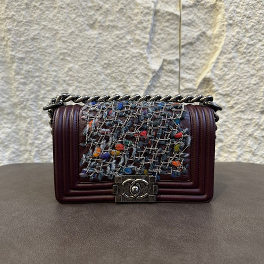CHANEL Handcrafted Silver Thread Tweed LeBoy Bag [Pre-Owned]
