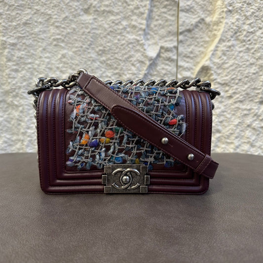 CHANEL Handcrafted Silver Thread Tweed LeBoy Bag [Pre-Owned]