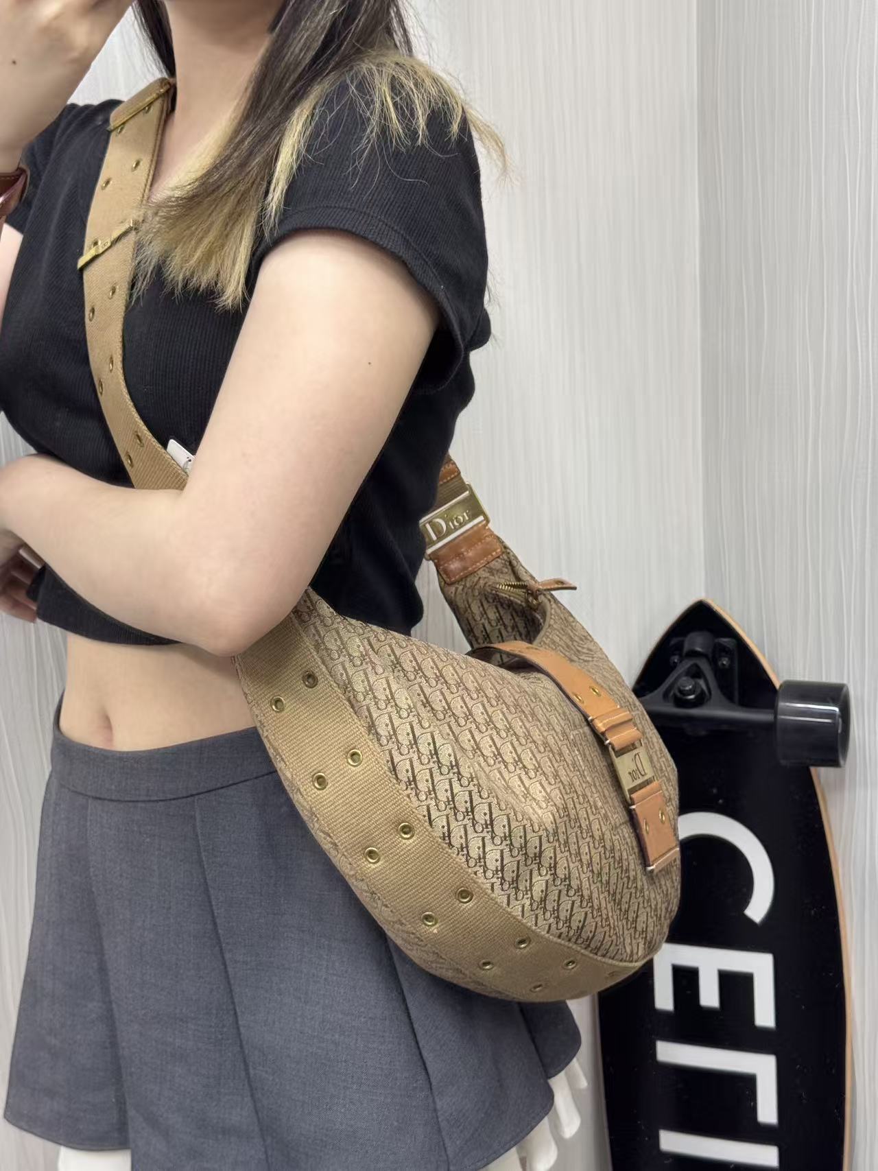 DIOR Punk Series Half-Moon Bag  [Pre-Owned]