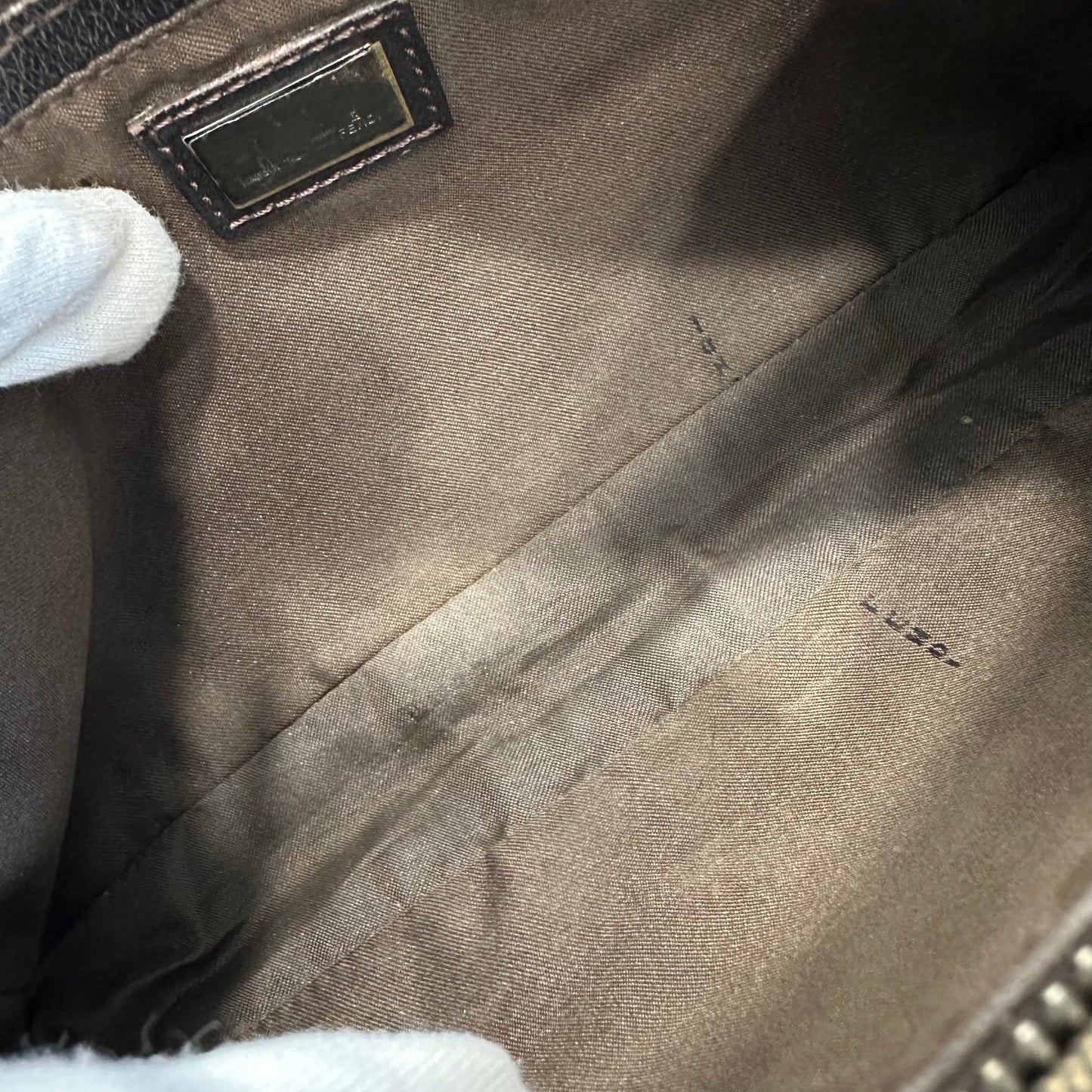 Fendi Monogram Mini Baguette 单肩包 [二手]