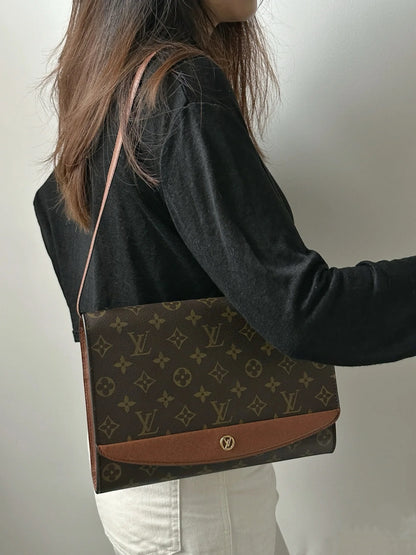 Louis Vuitton Vintage Red Leather Envelope Bag [Pre-Owned]