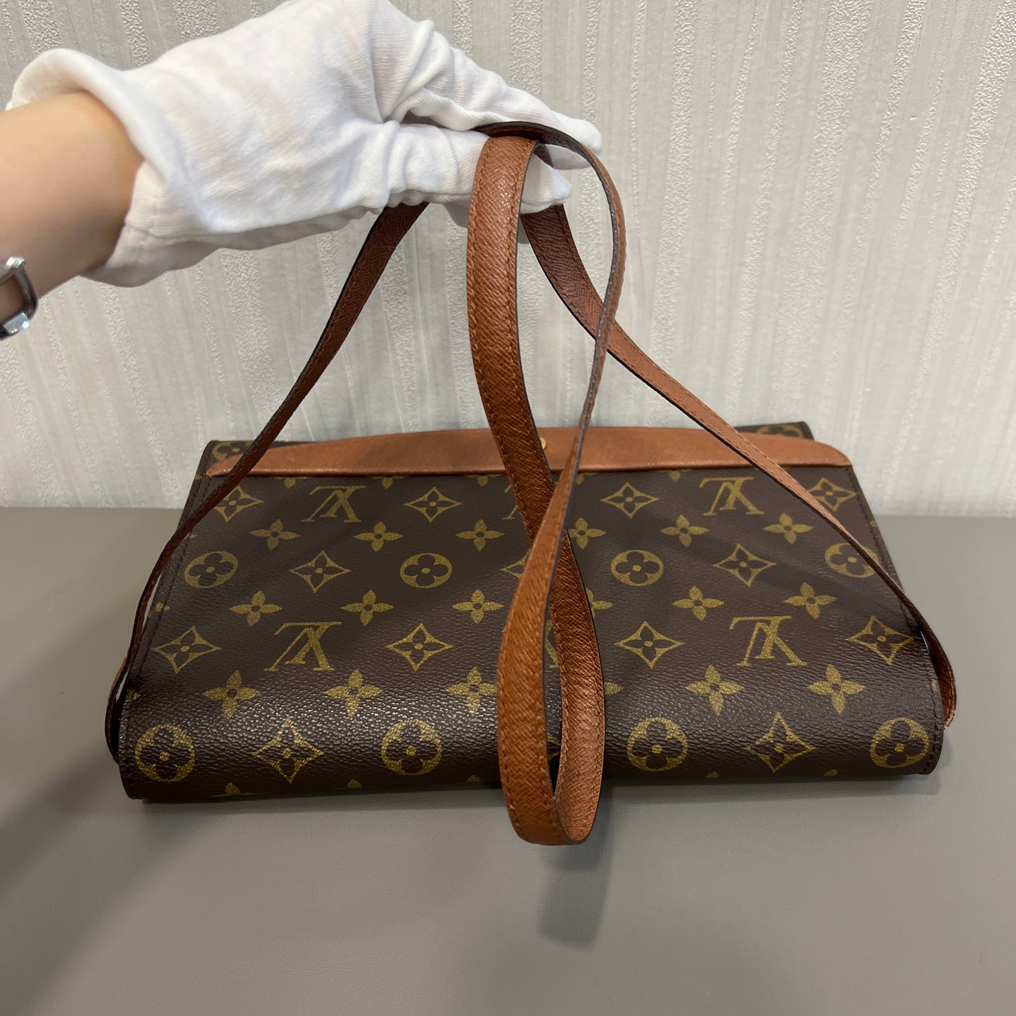 Louis Vuitton Vintage Red Leather Envelope Bag [Pre-Owned]