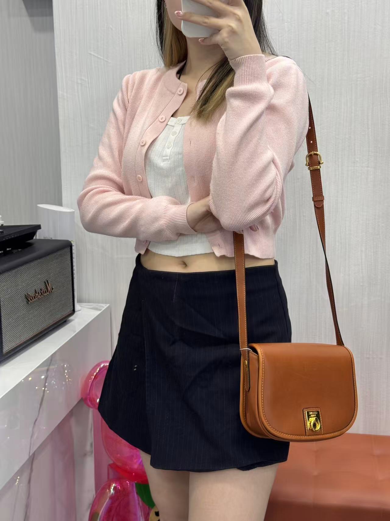 CELINE Caramel Calfskin Pumpkin bobby Bag [Pre-Owned]