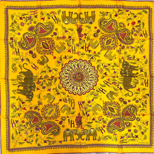 HERMES 90 “Carre Kantha” Scarf [Pre-Owned]