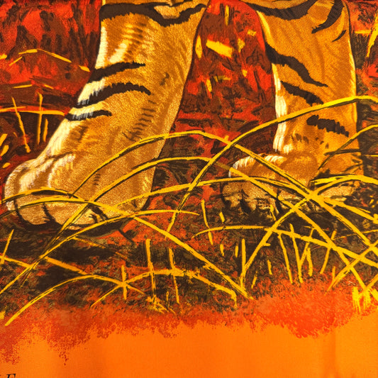 HERMES 90 “Tiger Du Bengale” Scarf [Pre-Owned]