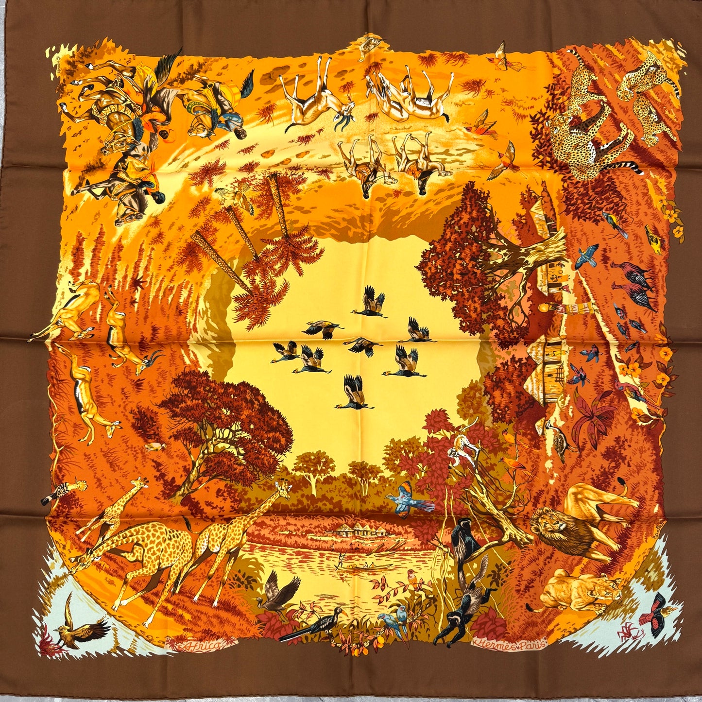 HERMÈS 90 Scarf "Africa" [Pre-Owned]