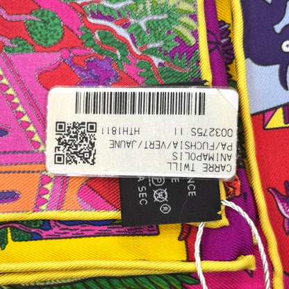 HERMES 90 "Animapolis" Silk Scarf [Pre-Owned]
