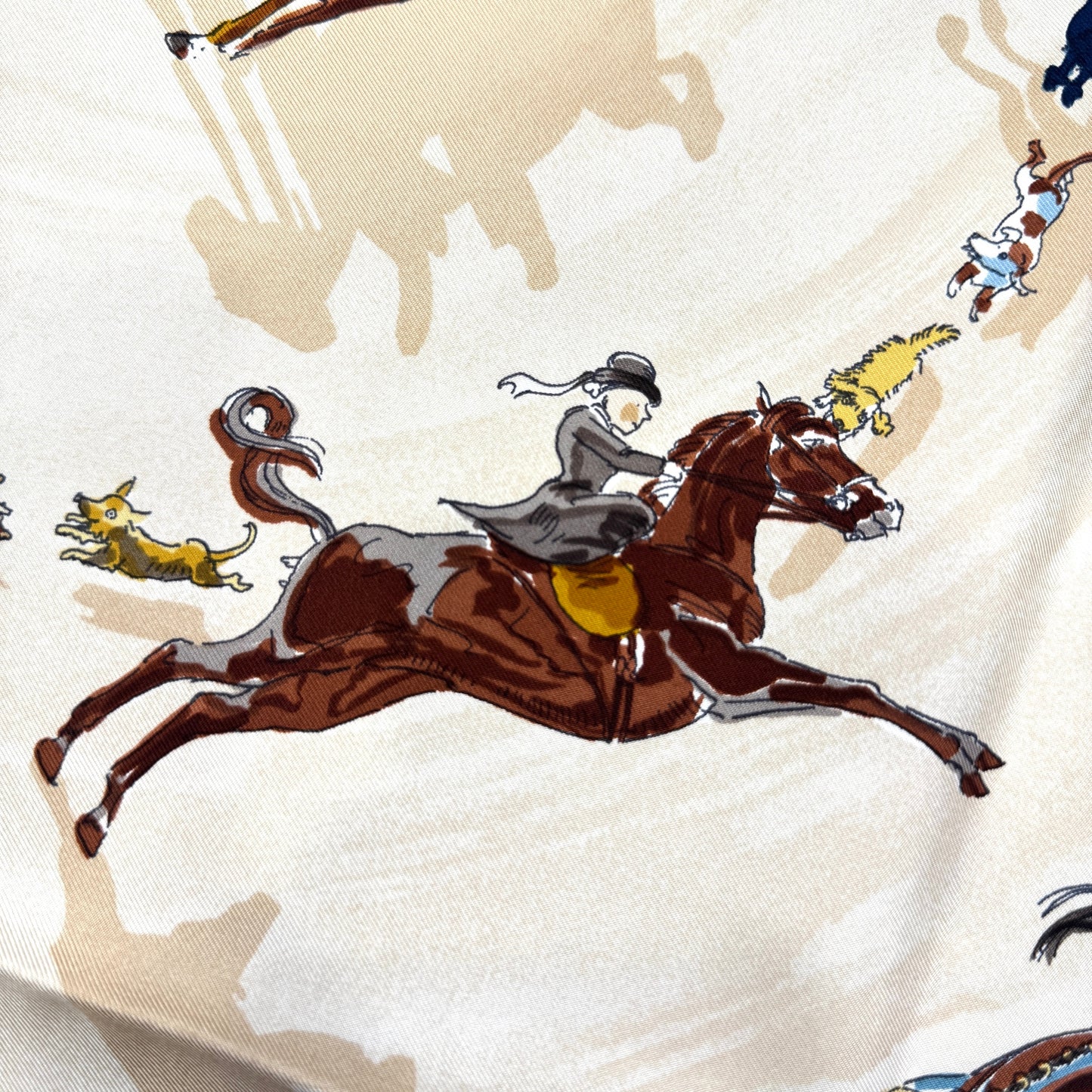 HERMES 90 "Cirque Molier" Silk Scarf [Pre-Owned]