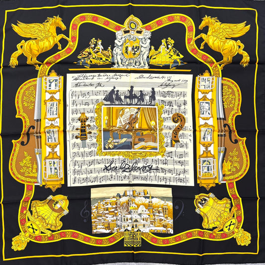 HERMES 90 "Salzburg" Silk Scarf [Pre-Owned]