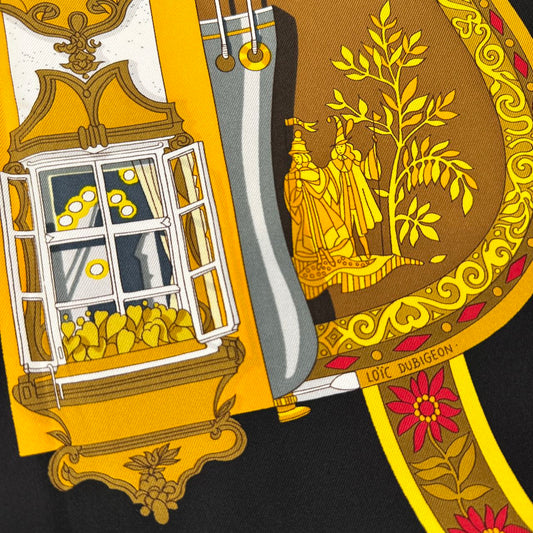 HERMES 90 "Salzburg" Silk Scarf [Pre-Owned]