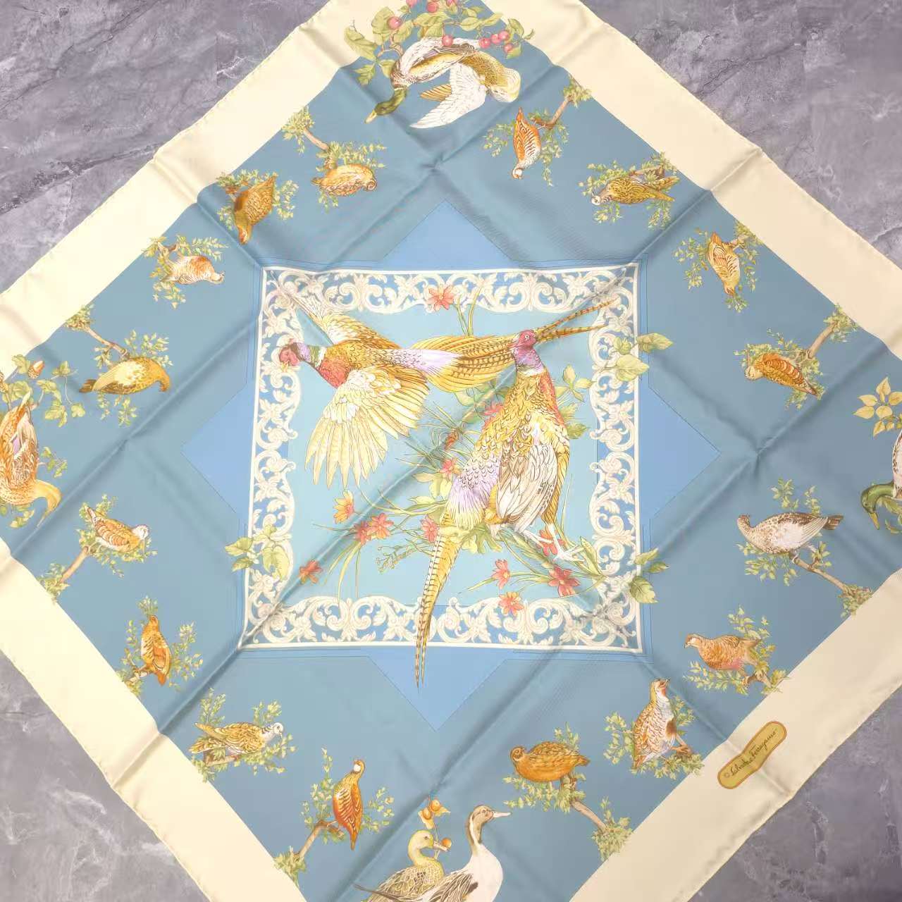 Ferragamo Rare Animal Series Silk Scarf [Pre-Owned]