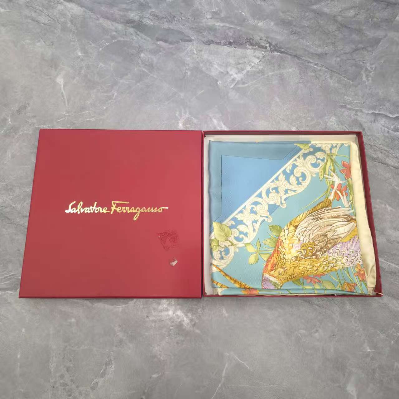 Ferragamo Rare Animal Series Silk Scarf [Pre-Owned]