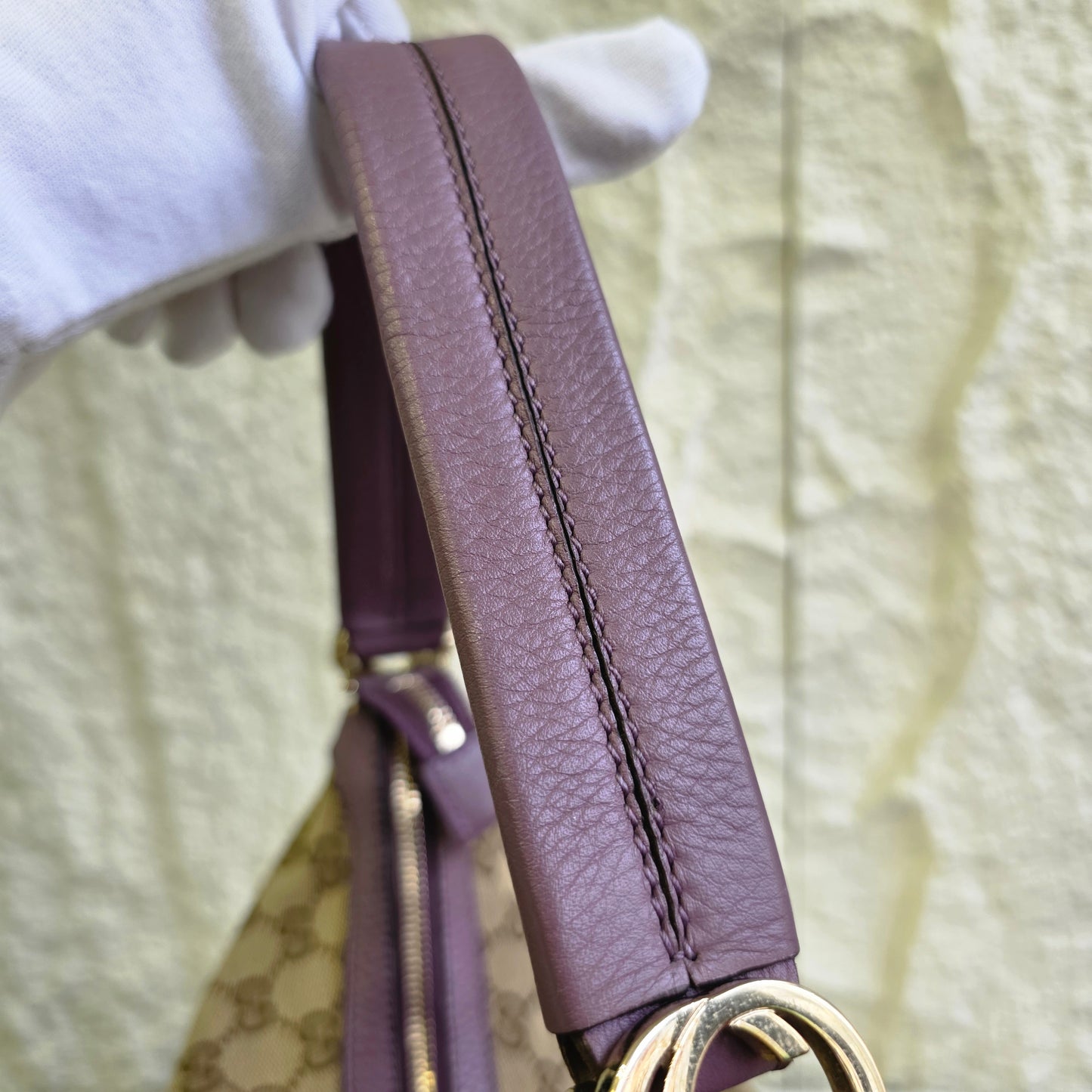 Gucci GG Supreme Canvas Leather Trim Handbag [Pre-Owned]
