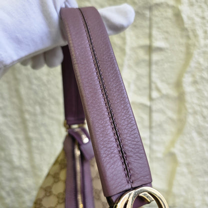 Gucci GG Supreme Canvas Leather Trim Handbag [Pre-Owned]