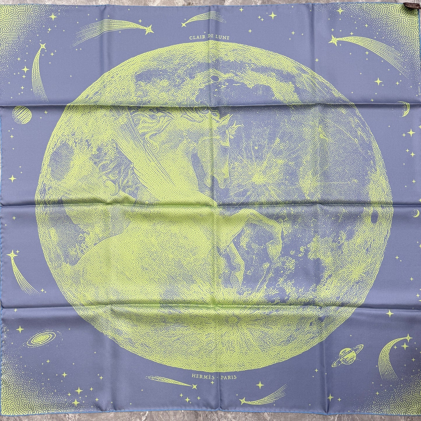 HERMES 90 "clairde lune" Scarf [Pre-Owned]
