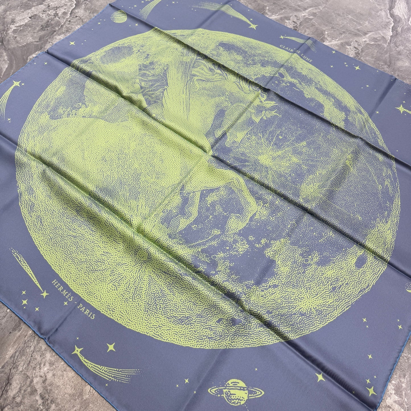 HERMES 90 "clairde lune" Scarf [Pre-Owned]