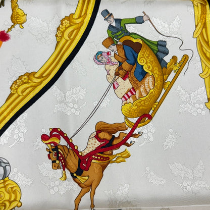 HERMÈS 90 Scarf "Plumes et grelots" [Pre-Owned]