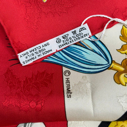 HERMÈS 90 Scarf "Plumes et grelots" [Pre-Owned]