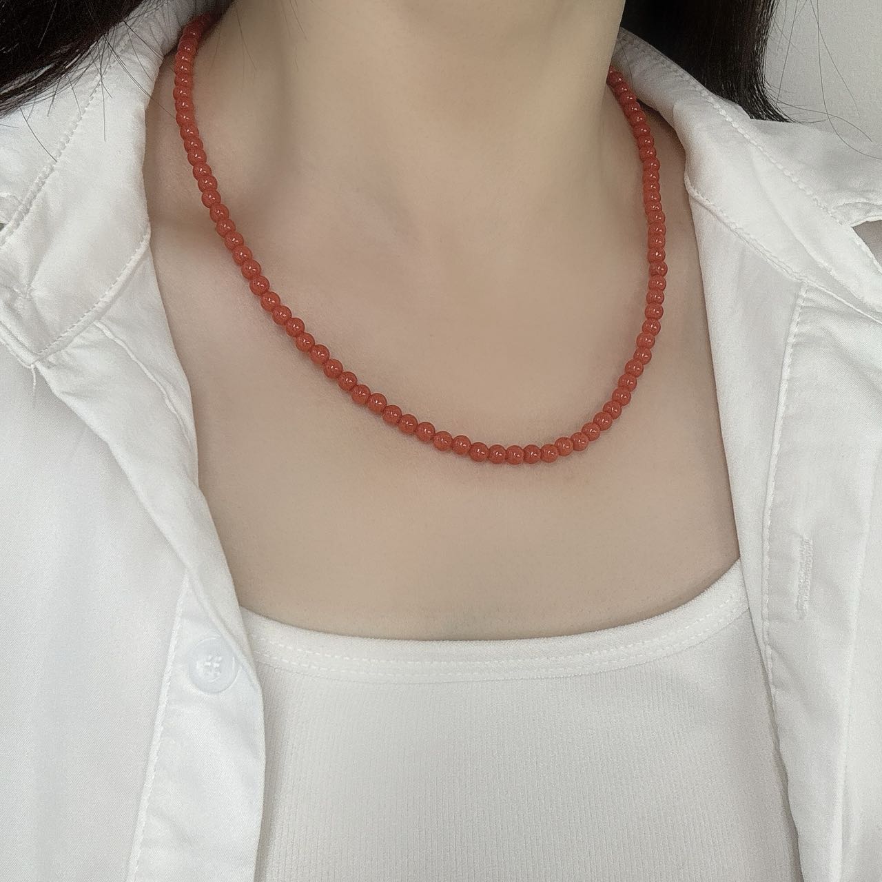 Sardine Coral Necklace [Pre-Owned]