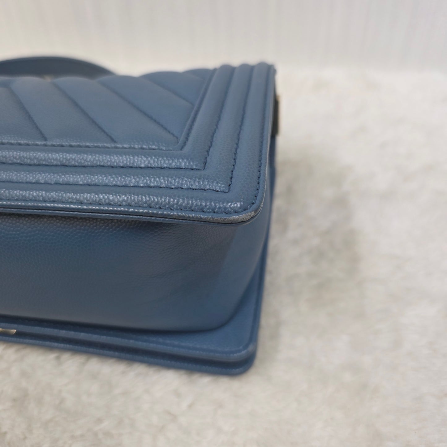 CHANEL ブルー ル・ボーイ バッグ ゴールド金具 【中古】 