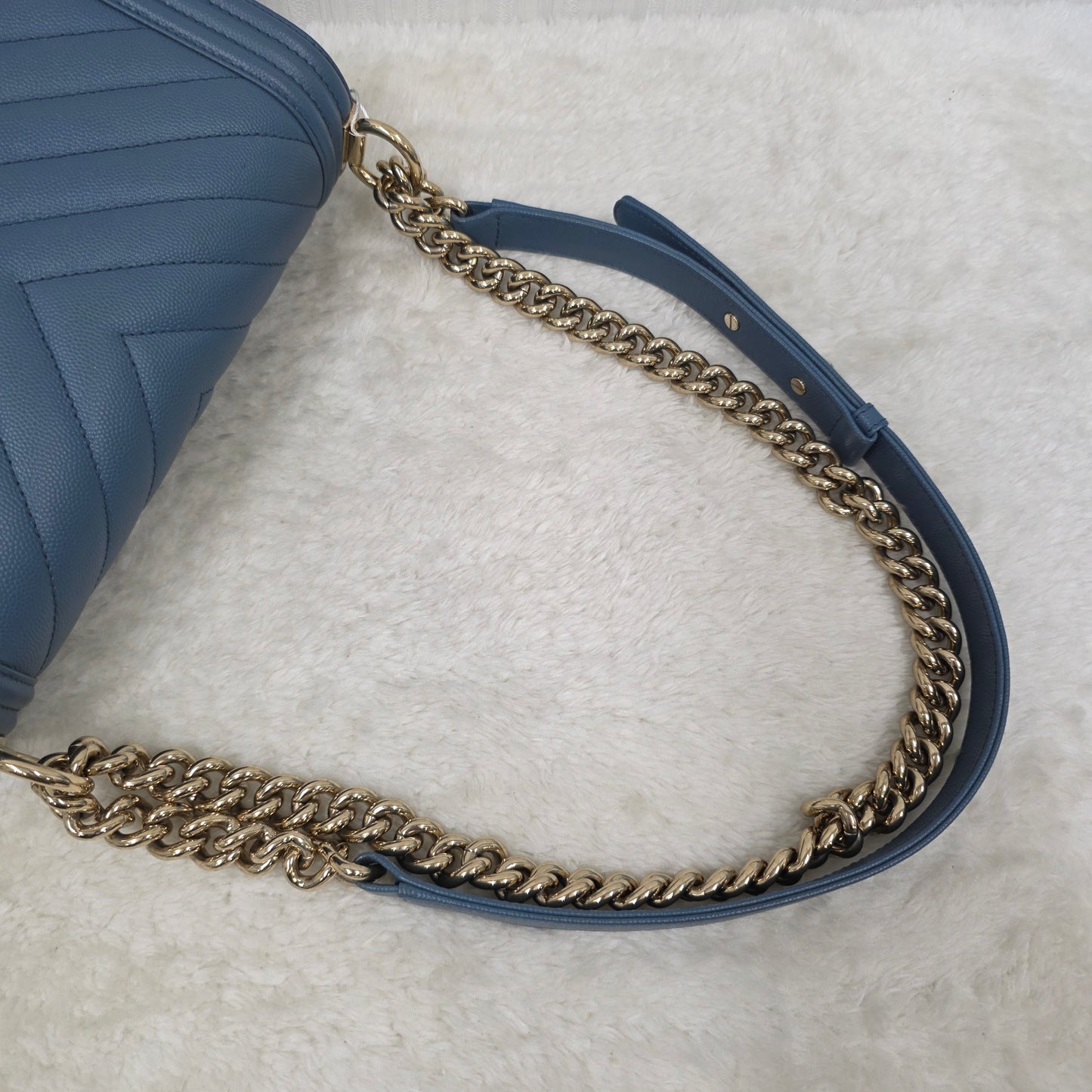 CHANEL ブルー ル・ボーイ バッグ ゴールド金具 【中古】 