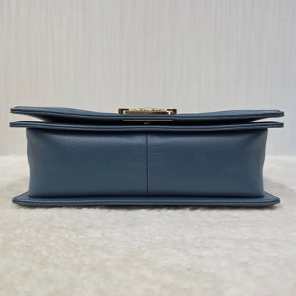 CHANEL ブルー ル・ボーイ バッグ ゴールド金具 【中古】 