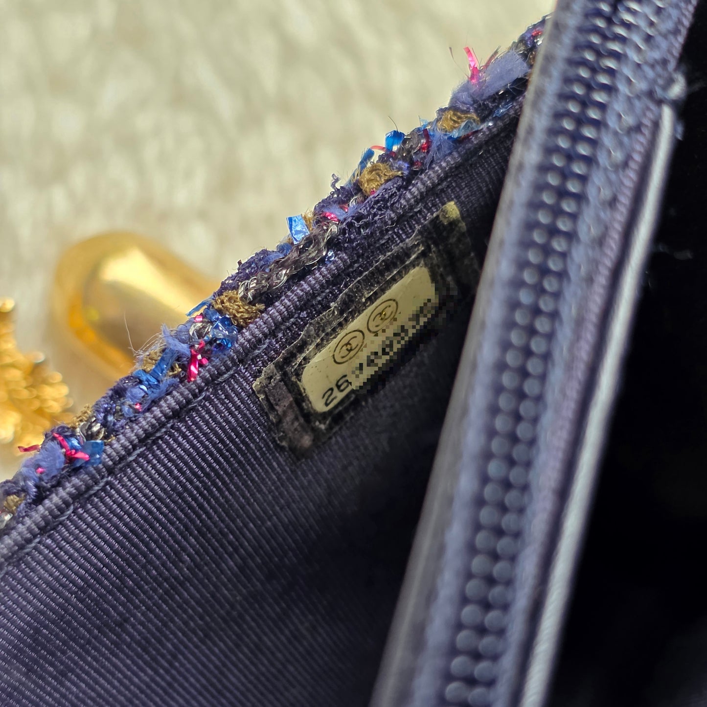 CHANEL Purple Tweed WOC Chain Bag [Pre-Owned]