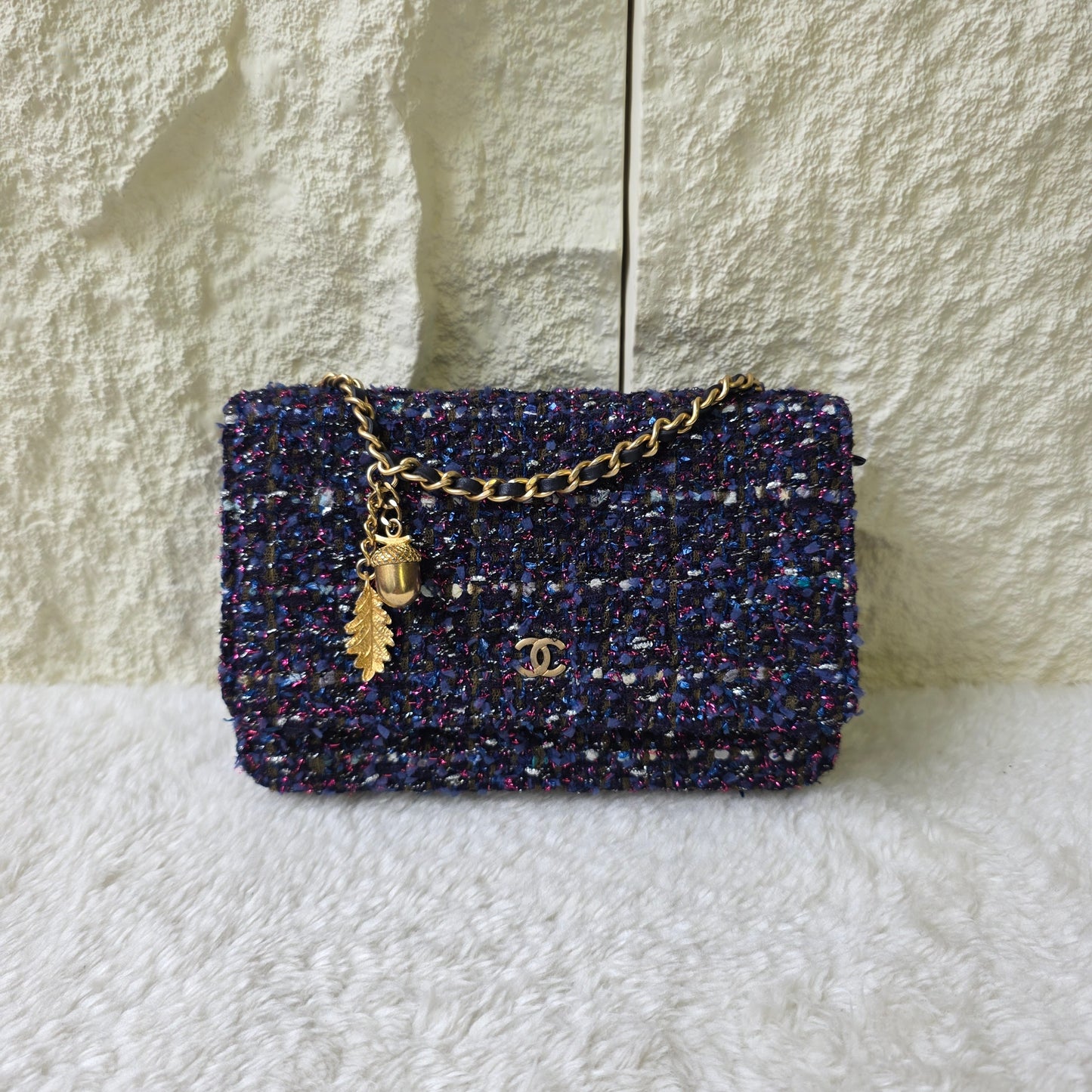 CHANEL Purple Tweed WOC Chain Bag [Pre-Owned]