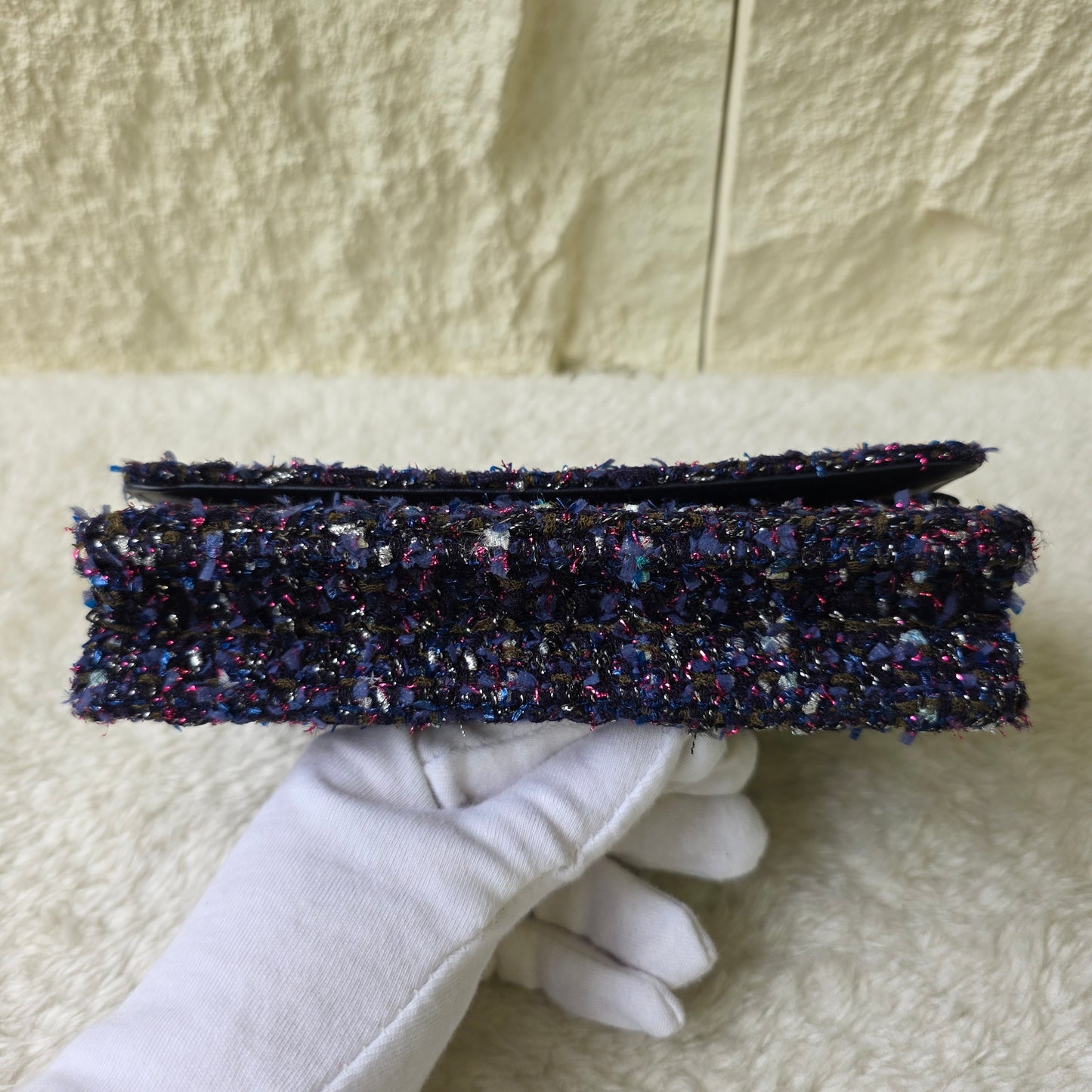 CHANEL Purple Tweed WOC Chain Bag [Pre-Owned]