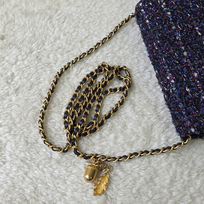 CHANEL Purple Tweed WOC Chain Bag [Pre-Owned]