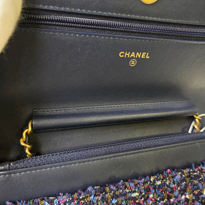 CHANEL Purple Tweed WOC Chain Bag [Pre-Owned]