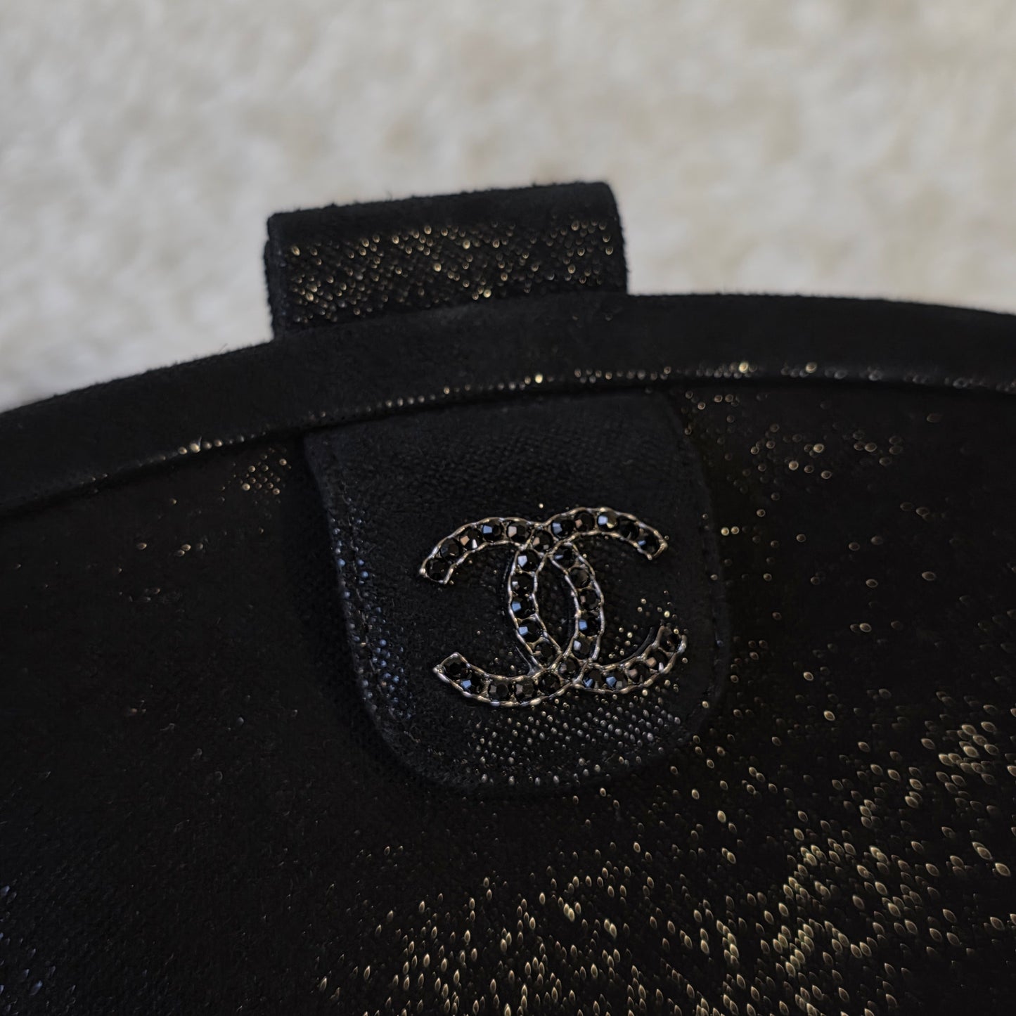 CHANEL Rabbit Fur & Crystal Evening Bag [Pre-Owned]
