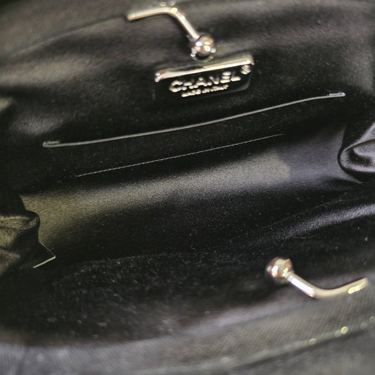 CHANEL ラビットファー＆クリスタル イブニングバッグ【中古】 