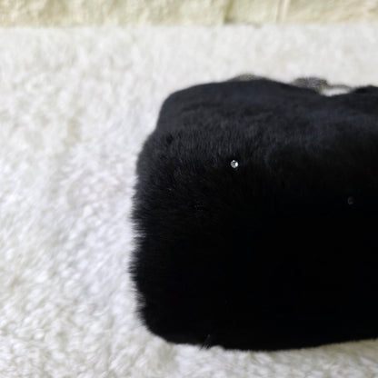 CHANEL Rabbit Fur & Crystal Evening Bag [Pre-Owned]