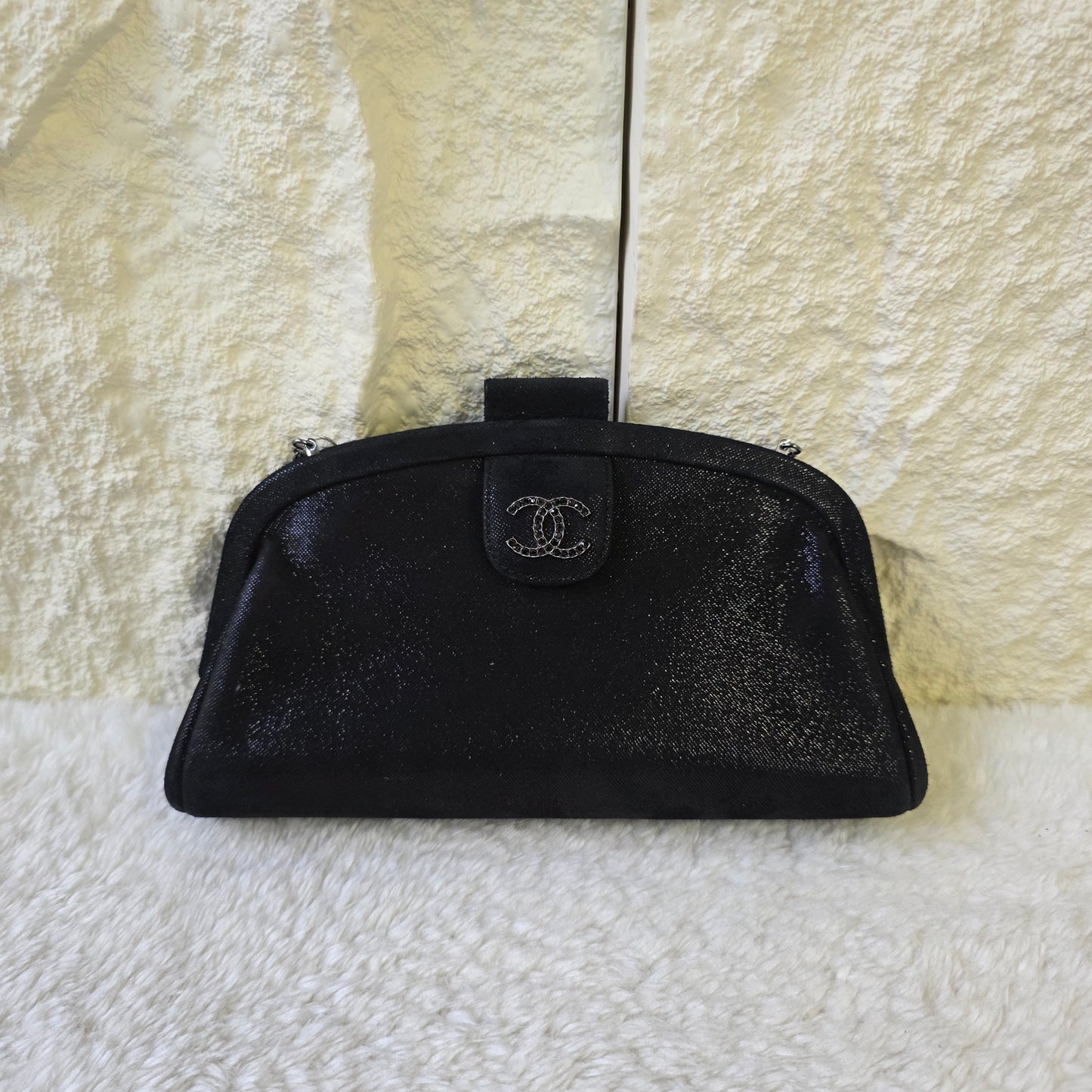 CHANEL Rabbit Fur & Crystal Evening Bag [Pre-Owned]