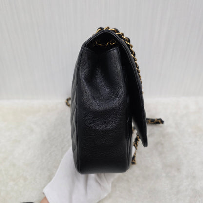 CHANEL Black & Gold Chevron Crossbody Bag [Pre-Owned]