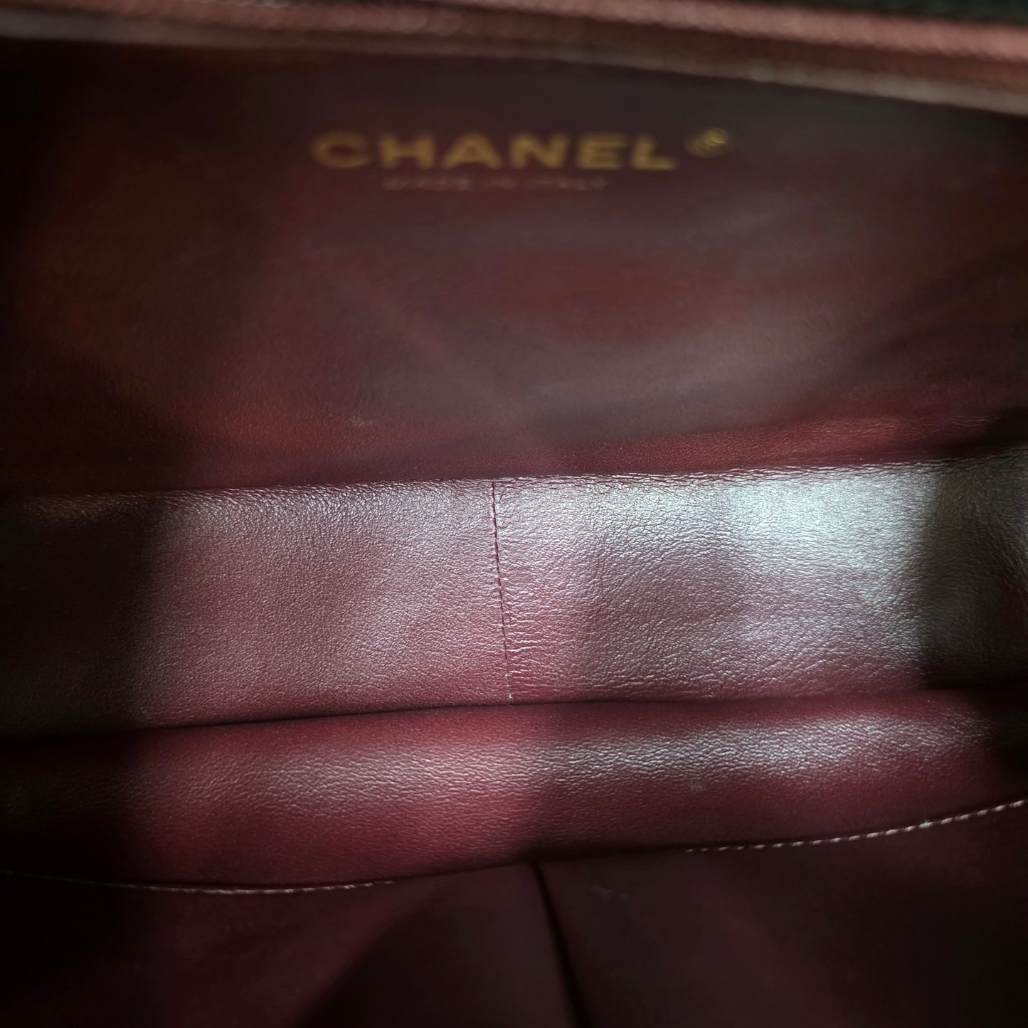 CHANEL Black & Gold Chevron Crossbody Bag [Pre-Owned]