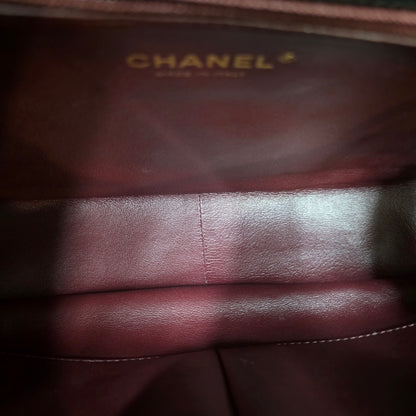 CHANEL Black & Gold Chevron Crossbody Bag [Pre-Owned]