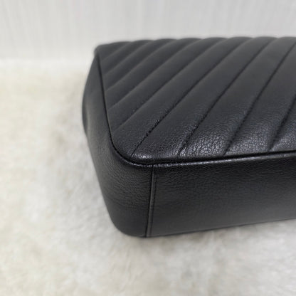 CHANEL Black & Gold Chevron Crossbody Bag [Pre-Owned]