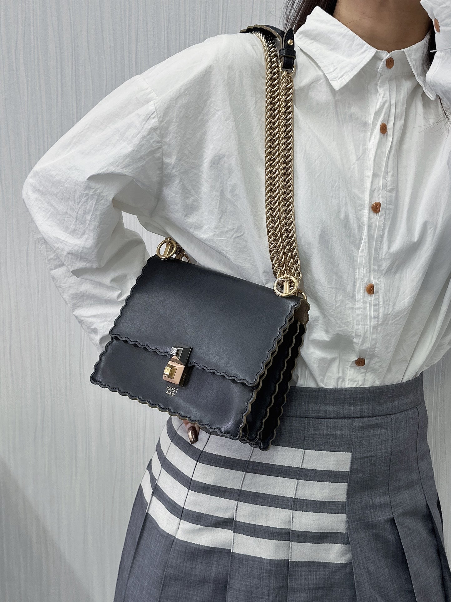 Fendi 荷叶边小方包 [二手] 