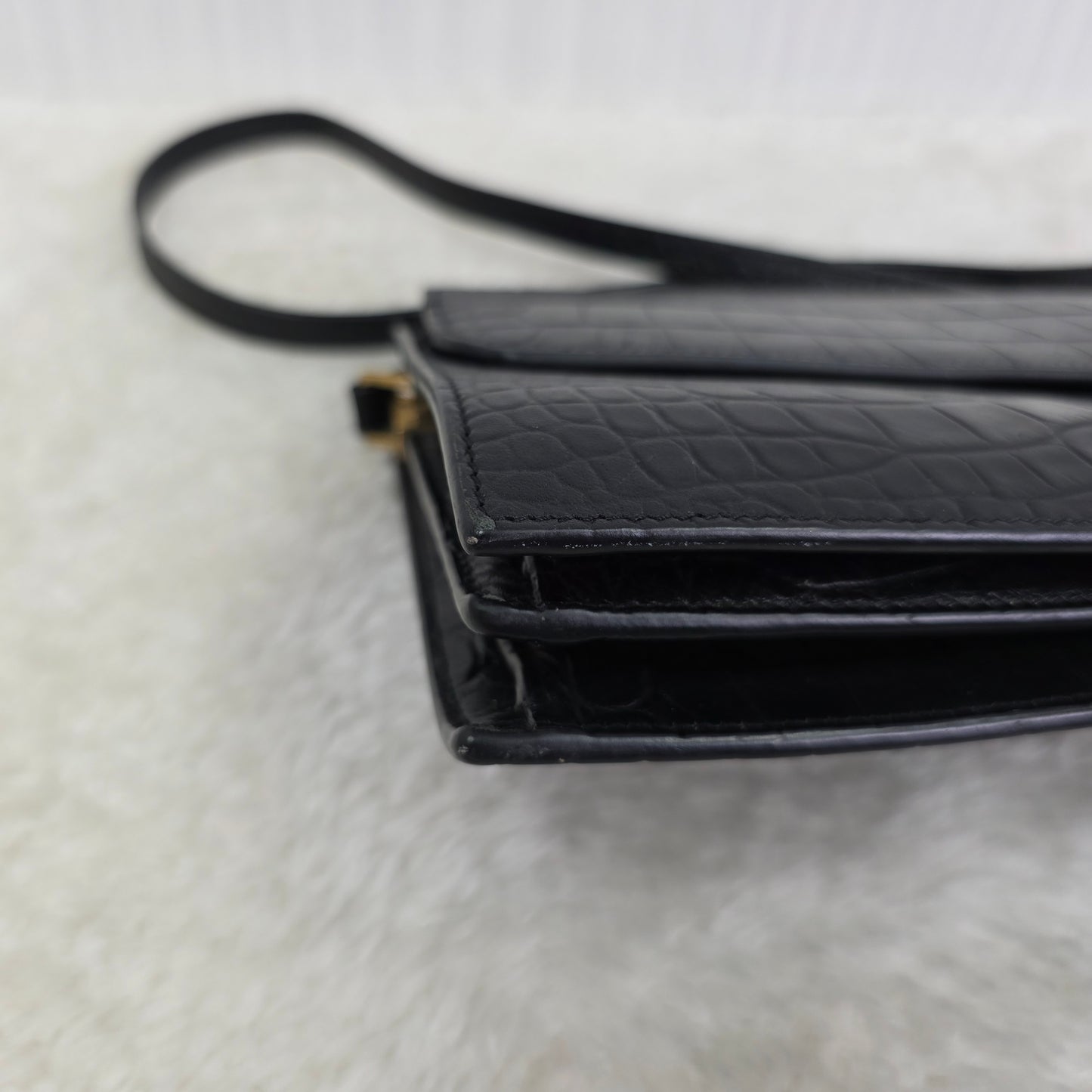 YSL Crocodile-Embossed Accordion Bag [Pre-Owned]