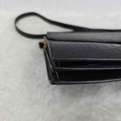 YSL Crocodile-Embossed Accordion Bag [Pre-Owned]