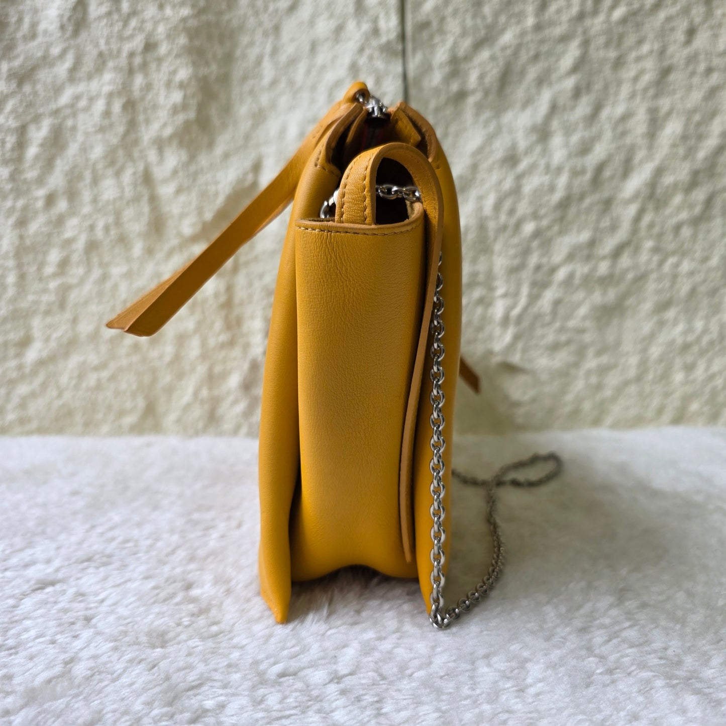 CELINE Trifold Handbag in Mustard Yellow [Pre-Owned]