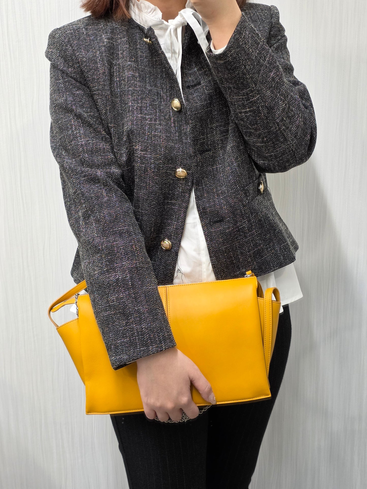 CELINE Trifold Handbag in Mustard Yellow [Pre-Owned]