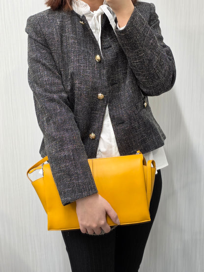 CELINE Trifold Handbag in Mustard Yellow [Pre-Owned]