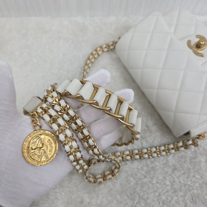 CHANEL ホワイト スクエアバッグ【中古】 