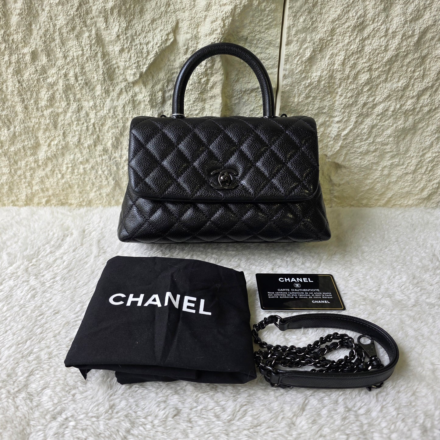 CHANEL Black Caviar Leather Top Handle Bag [Pre-Owned]
